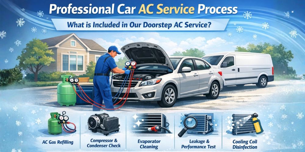 Professional Car AC Service Process