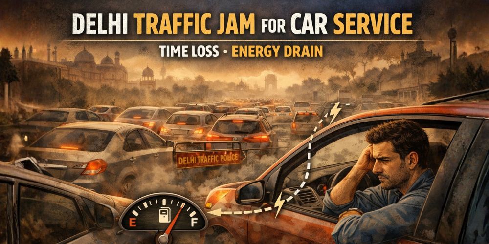 Delhi Traffic Jam for Car Service
