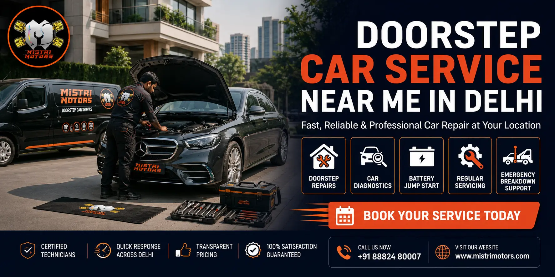 Doorstep Car Service Near Me in Delhi Mistri Motors